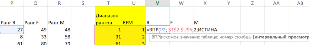 RFM анализ в Excel